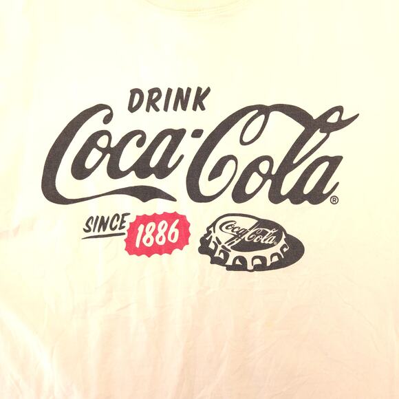 Coca Cola Short Sleeve Crew Neck Casual Graphic T-Shirt Mens Size XL White - Picture 4 of 9